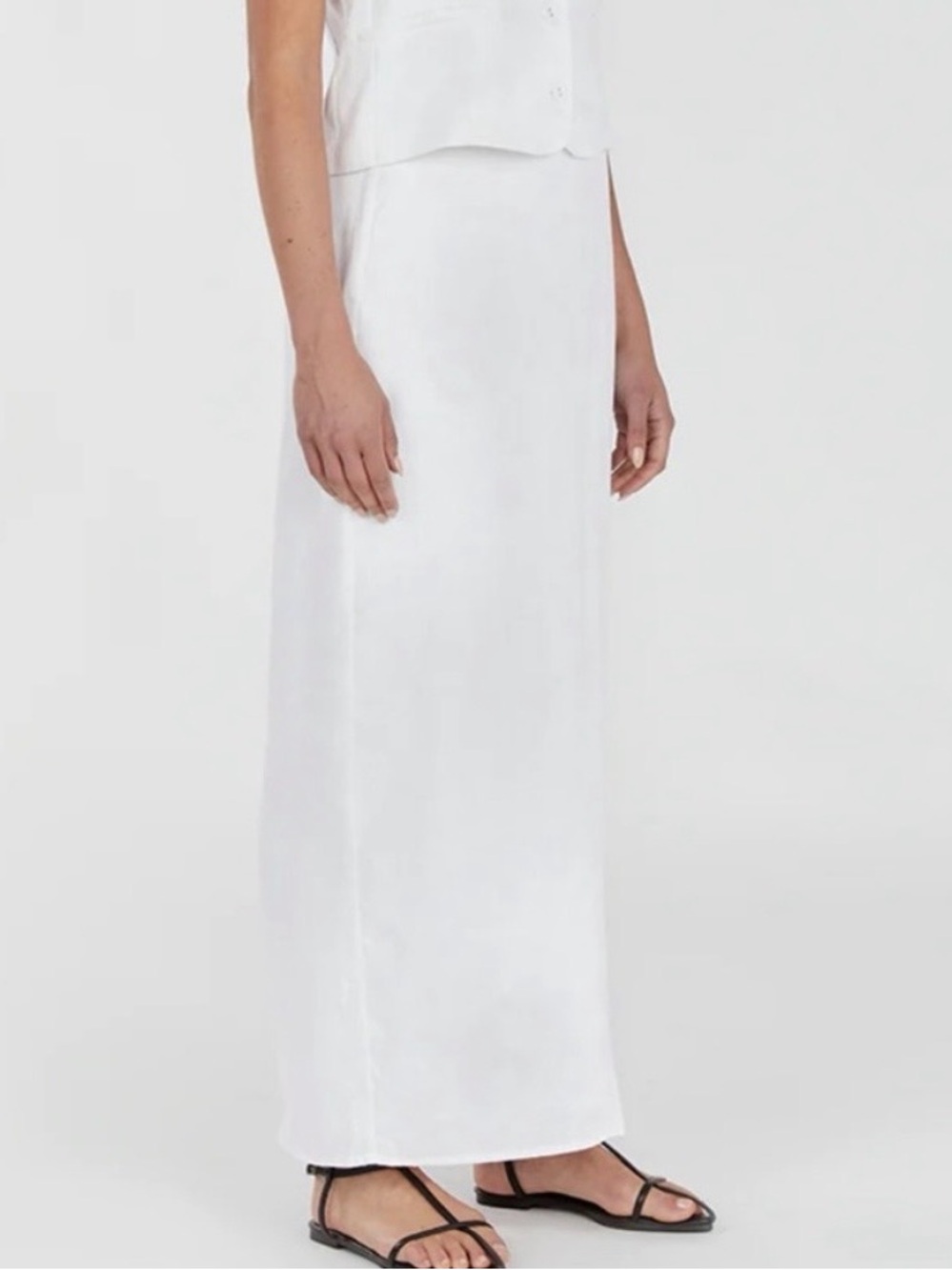 Dissh Linen Skirt White Long Sz 6